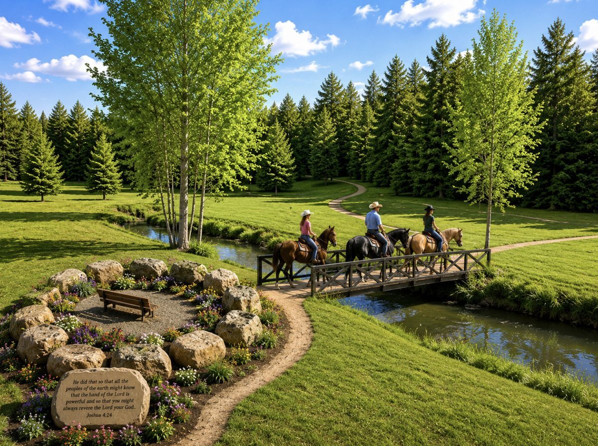 Riders crossing Celia Creek